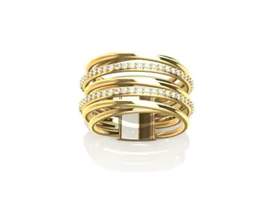 Luxury Zirconia Ring 3D print model