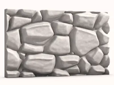 Raw Cobblestone Wall Geometry 3D model