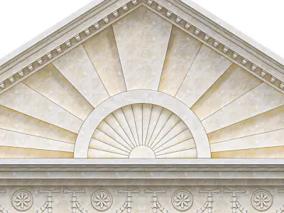 Pediment marble arch Low-poly 3D model