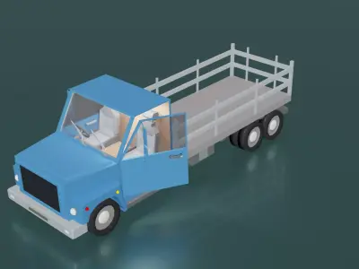 lowpoly cargo truck Low-poly 3D model