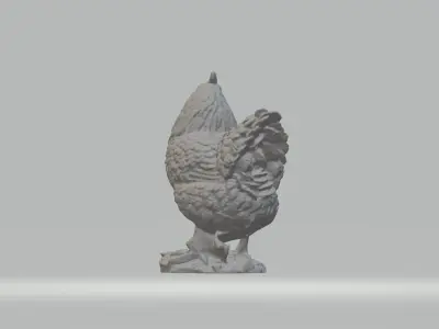 Hen Sculpture 3D print model