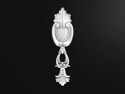 Carved decor vertical 3D model