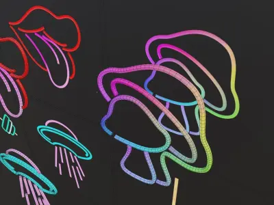 Ultimate Neon Sign pack 6 Low-poly 3D model