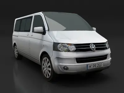 Volkswagen Transporter T5 Multivan Facelift Low-poly 3D model