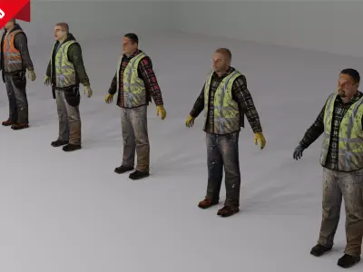 Worker Low-poly 3D model Low-poly 3D model