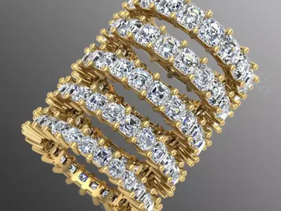 Ring ri215  emerald  square  3D print model