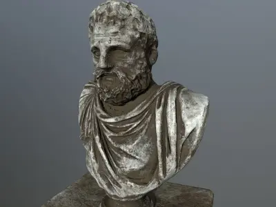 hercules bust of roman statue Low-poly 3D model