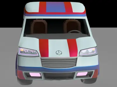 Mercedes Sprinter Fed-Ex bus with interior prototype 3D model