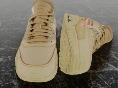 OFF WHITE X NIKE AIR MAX 90 THEN TEN 3D SHOES Low-poly 3D model