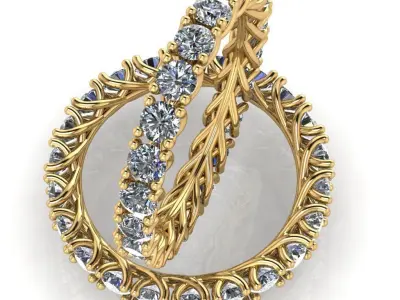 Eternity diamond rings 3mm gems set 3D print model