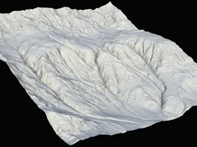 High-polly Desert Mountain Side 3D model