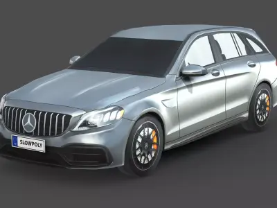 Mercedes Benz AMG C63 Estate Low-poly 3D model