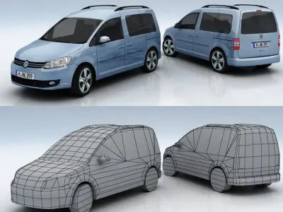 Volkswagen Caddy Low-poly 3D model