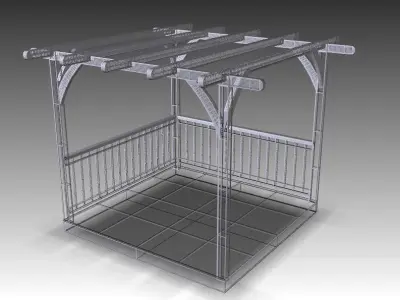 Rustic Pergola 3D model