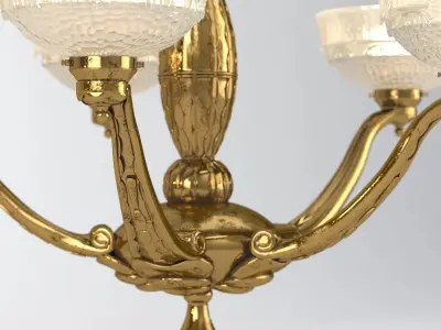 A Fabulous C1920s Art Deco Chandelier 3D model