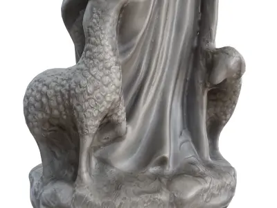 jesus shepherd statues 3D model