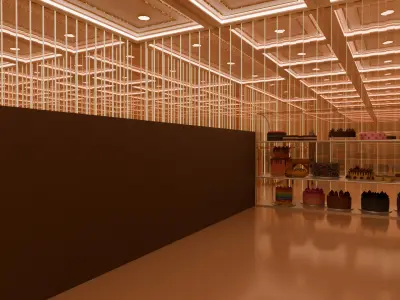 Realistic 3D Bakery Interior Scene 3D model