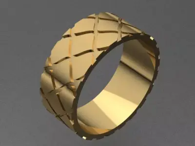 Luxury Golden Men Ring 3D print model
