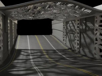 Tunel scene for car rendering 3D model