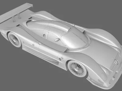Mercedes Benz CLR99 CLK GT Low-poly 3D model