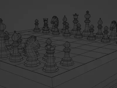 Marble Chess Set Free low-poly 3D model