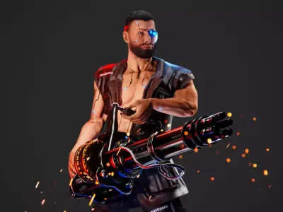 Cyberpunk  Chernobog Robot Free low-poly 3D model