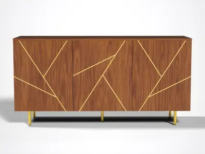 Inlay Dustin Cabinet walnut veneer Low-poly 3D model