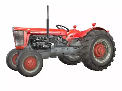 Tractor MF 65 Low-poly 3D model