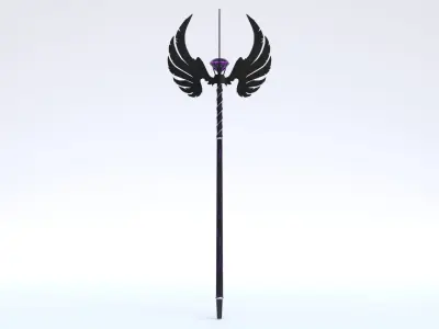 Dark Staff Low-poly 3D model