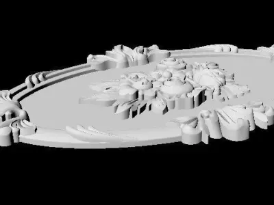 Central decor ornament for furniture 3D model 821