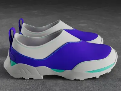 Sneakers ROA Violet White Low-poly 3D model