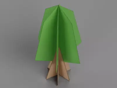 Paper Tree V1 Low-poly 3D model