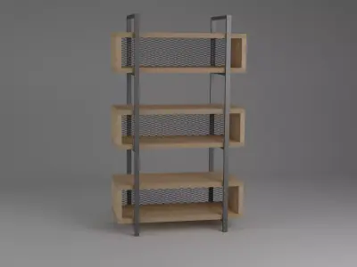 Industrial Style Bookshelf 3D model