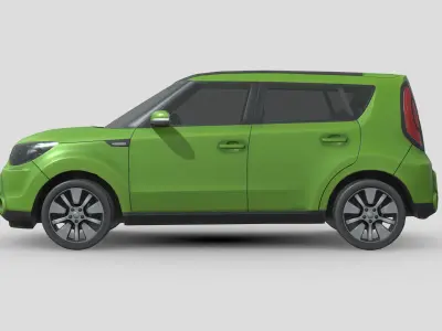 Kia Soul 2014 Low-poly 3D model