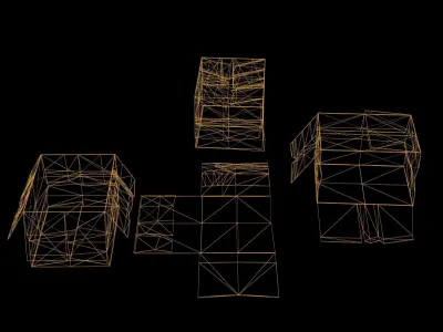 Paper Box Set Low Poly Game Ready  Low-poly 3D model