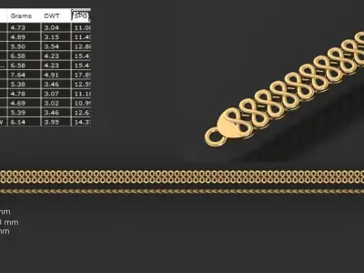 Ultra light shiny gold bracelets 10pcs 3D print model