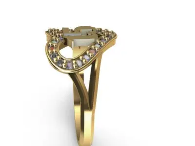 Anillo de 15 para dama-mujer -v- 3D print model