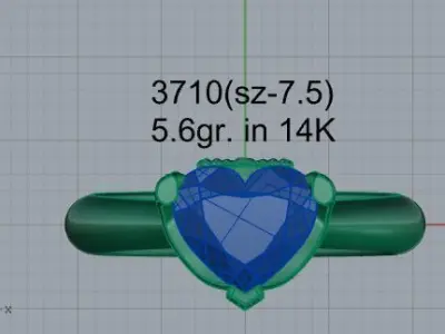Heart Cut Ring 3710 3D print model