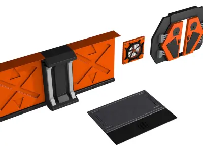 Sci-fi Architecture details 3D model