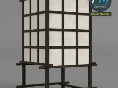 Shoji lamp 1 3D model