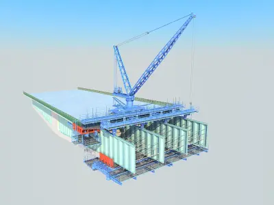 Bridge construction hanging basket 3D model