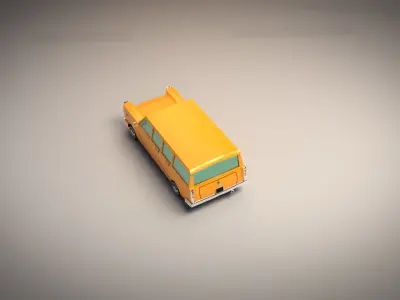 Low Poly Station Wagon Low-poly 3D model