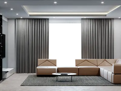 Corona C4D Scene files - Modern Minimalist Home Interior Scene 3D model