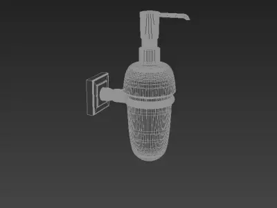 Violet Liquid Soap Dish Glass 3D model