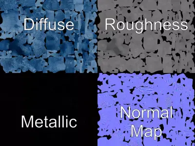 Blue Coral Sculpture model pack Low-poly 3D model