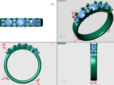 Weeding band with diamonds 3D print model