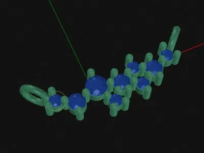 Cluster Diamond Pendant Gold Zircon Layering Necklace 3D print model