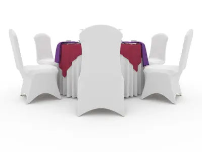Banquet Table and Chair 37 3D model