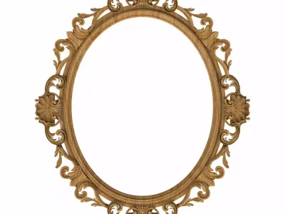 Carved picture frame STL 3D model 76