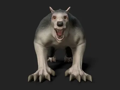 Monster Wolf Rigged And Animated Low-poly 3D model